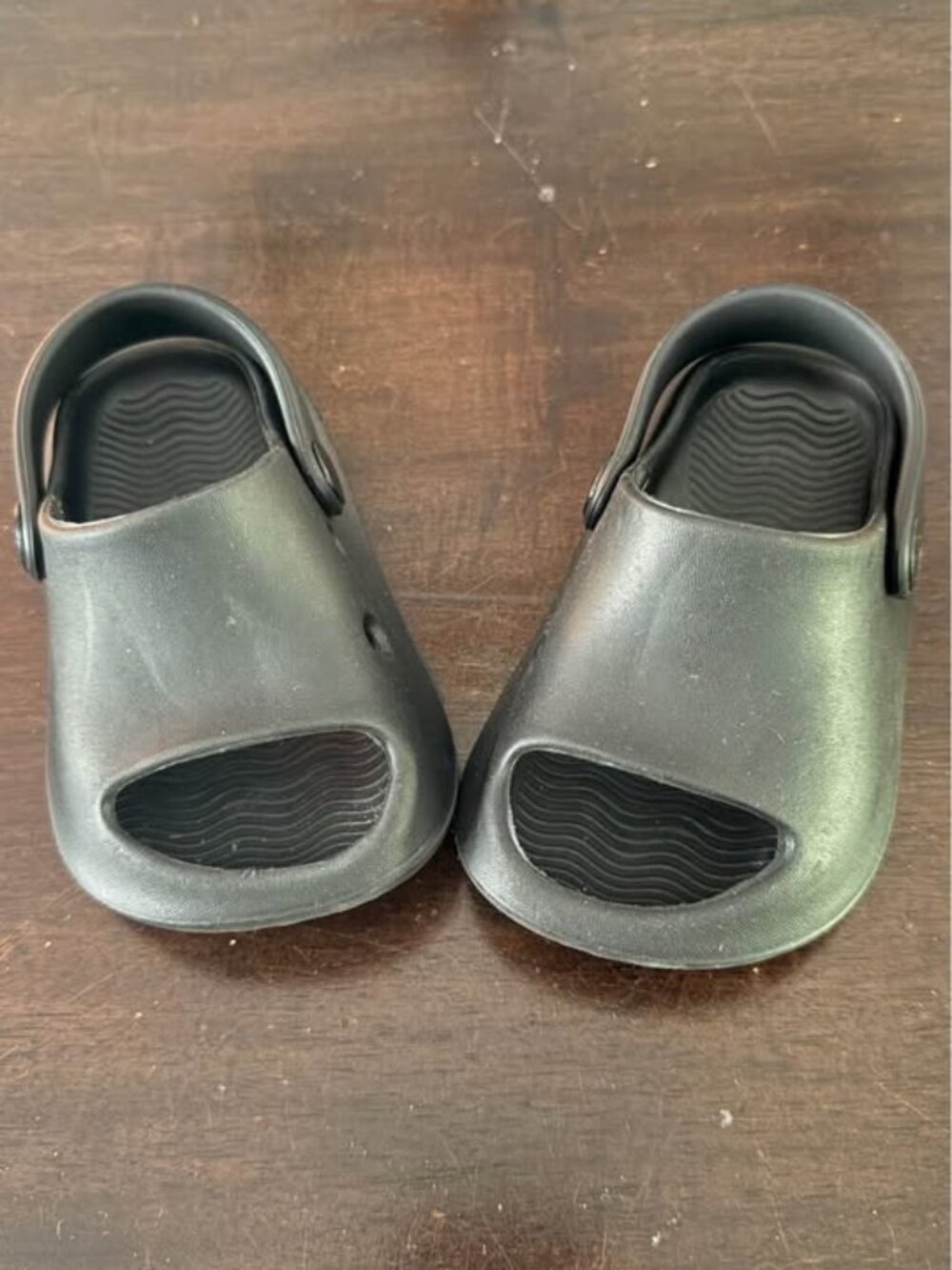 Toddler Black Open Toe Clog Sandals Size 140mm
